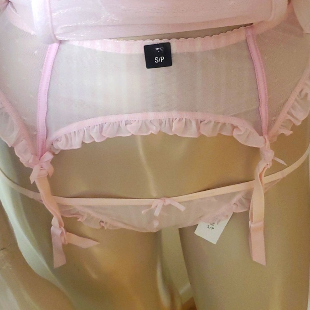 NWT Vintage La Senza Lingerie Corset Thong and Garter Belt Rare - Picture 5 of 11